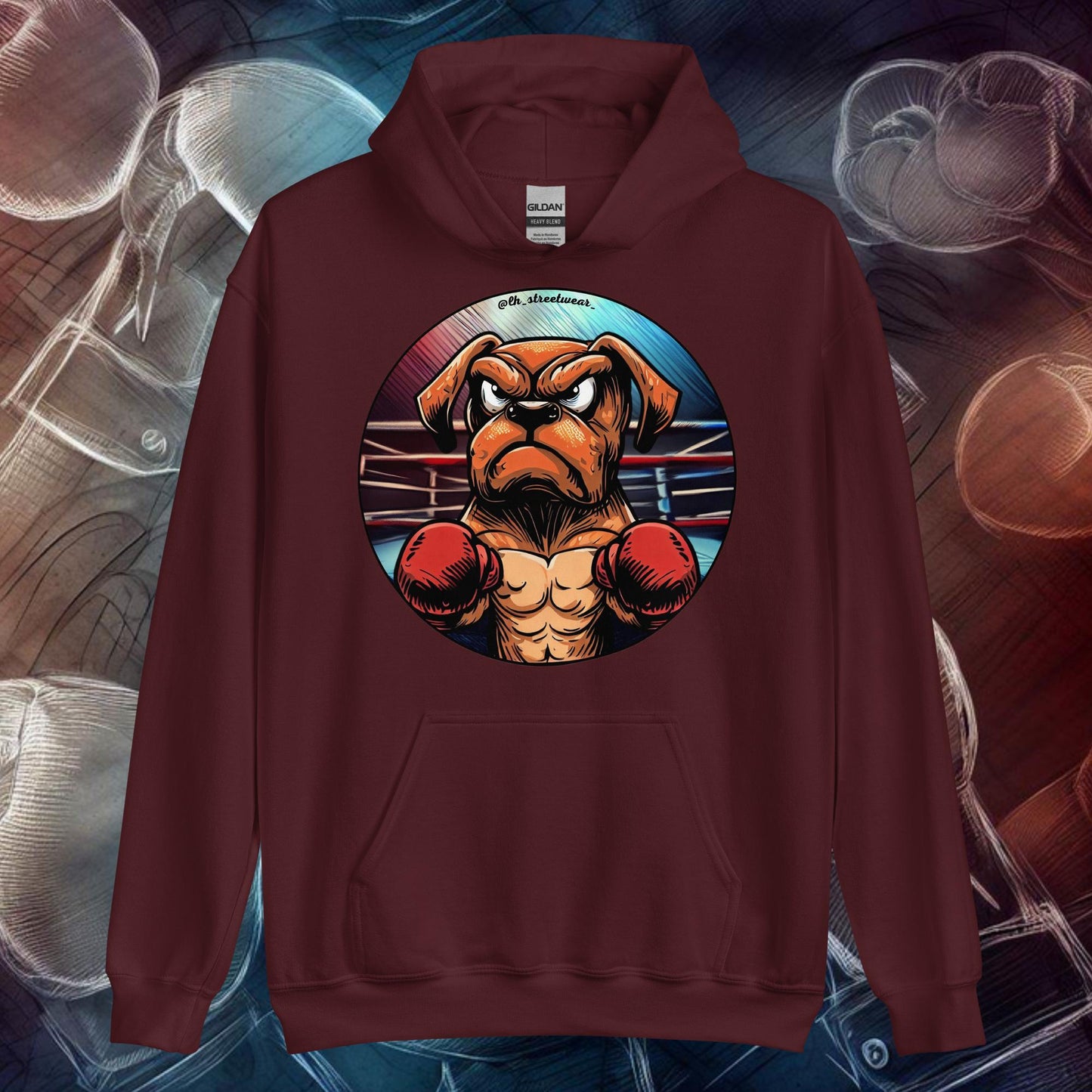 Doggy Boxer - Unisex Heavy Blend Hoodie, front image