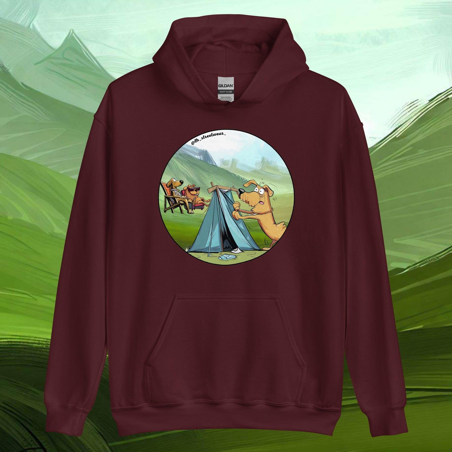 Camping Dog - Unisex Heavy Blend Hoodie, front image