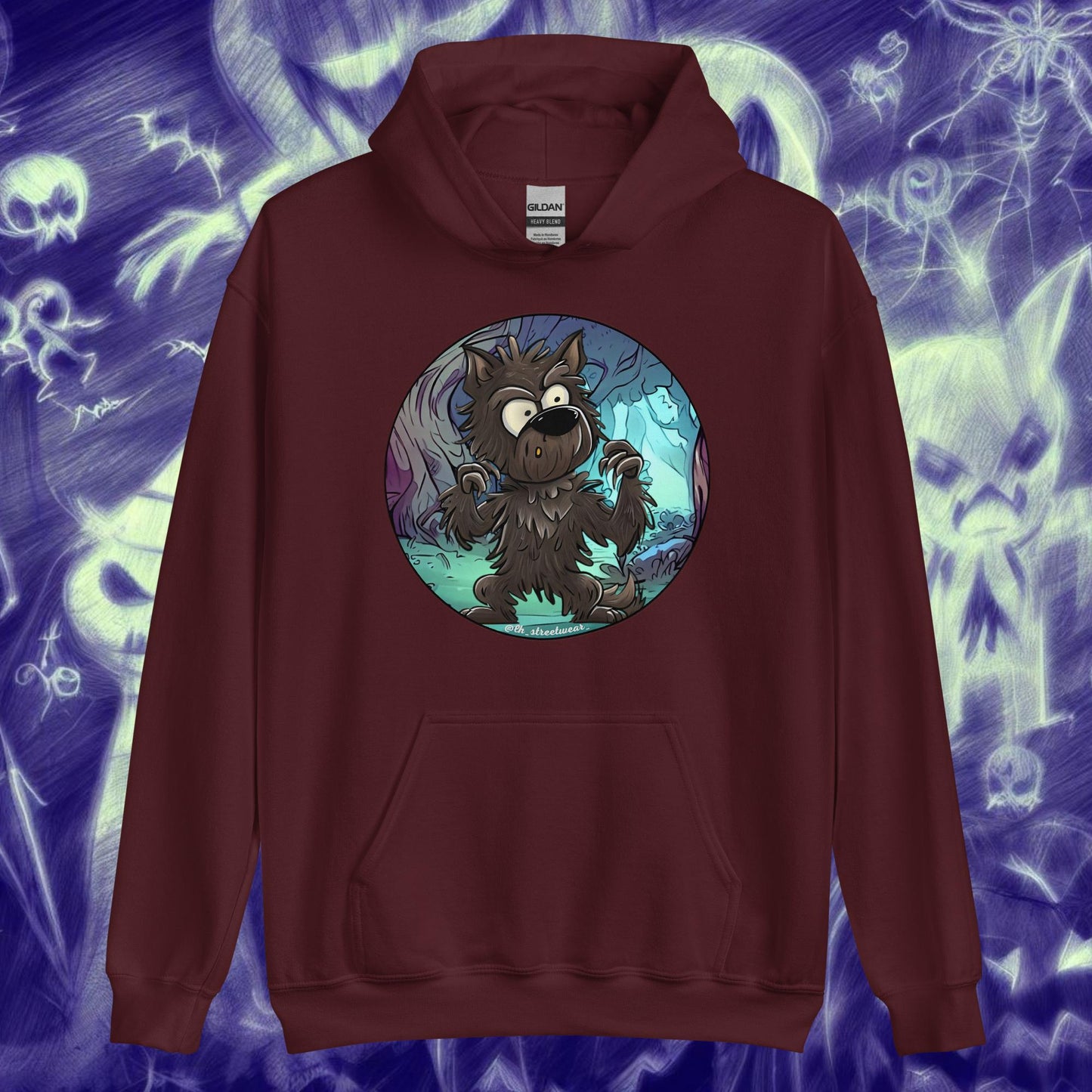 Wolf dog 🎃 Halloween - Unisex Heavy Blend Hoodie, front image