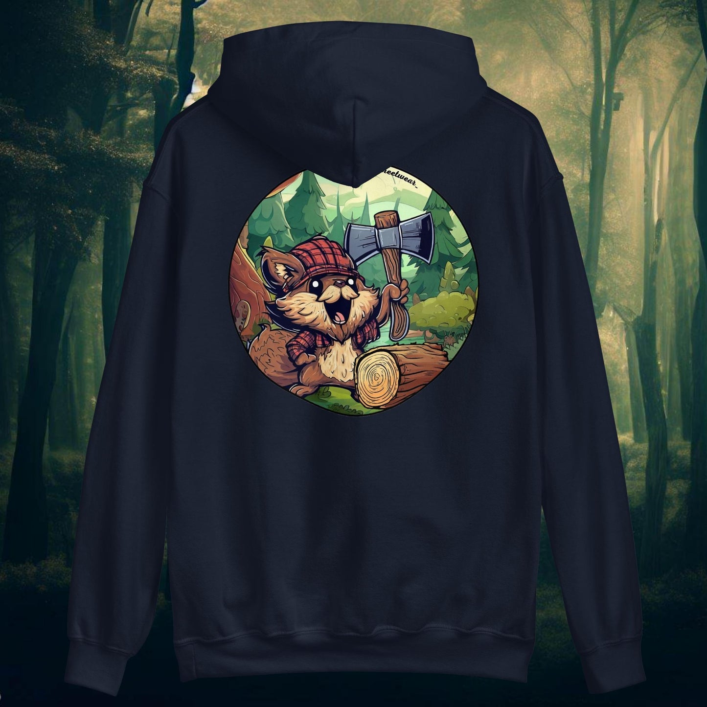 Wood Squirrel - Unisex Heavy Blend Hoodie, rear image