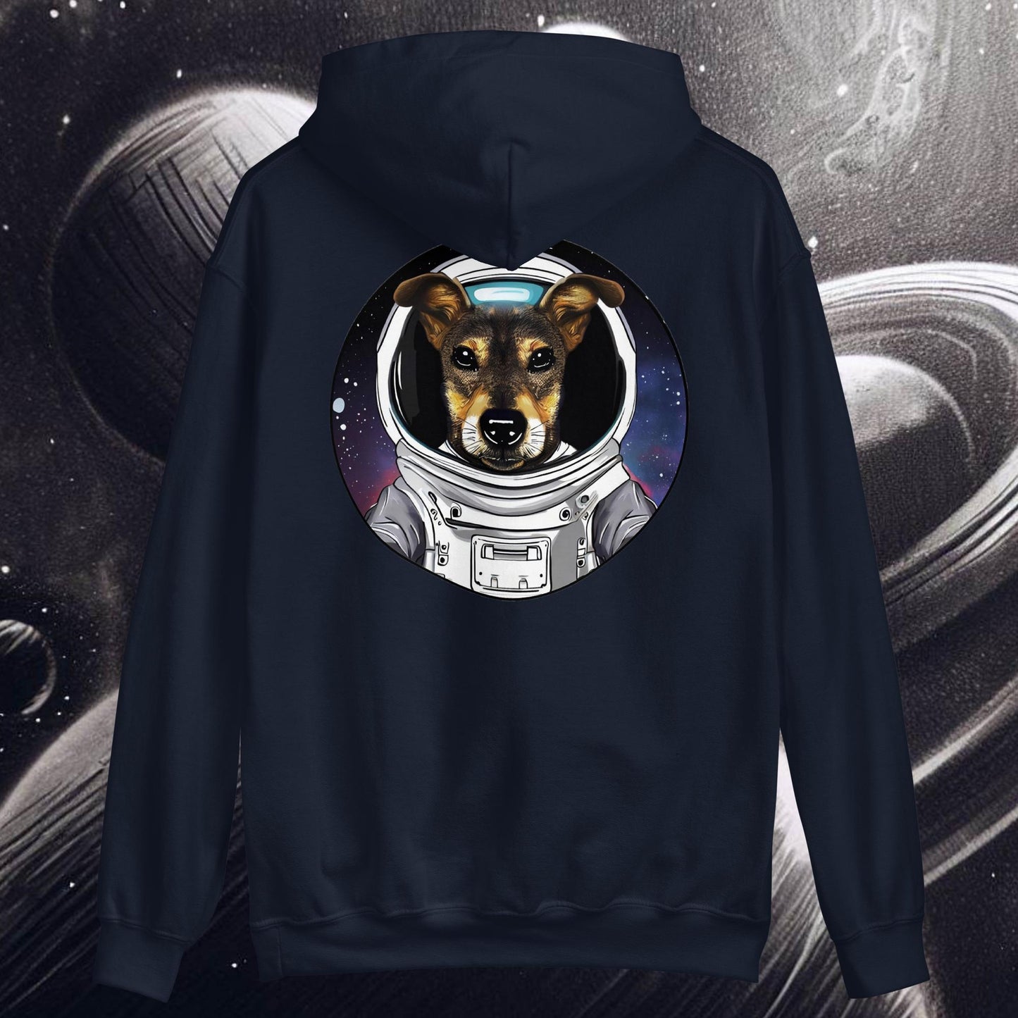 PerriAstronauta - Sudadera con capucha unisex, imagen trasera