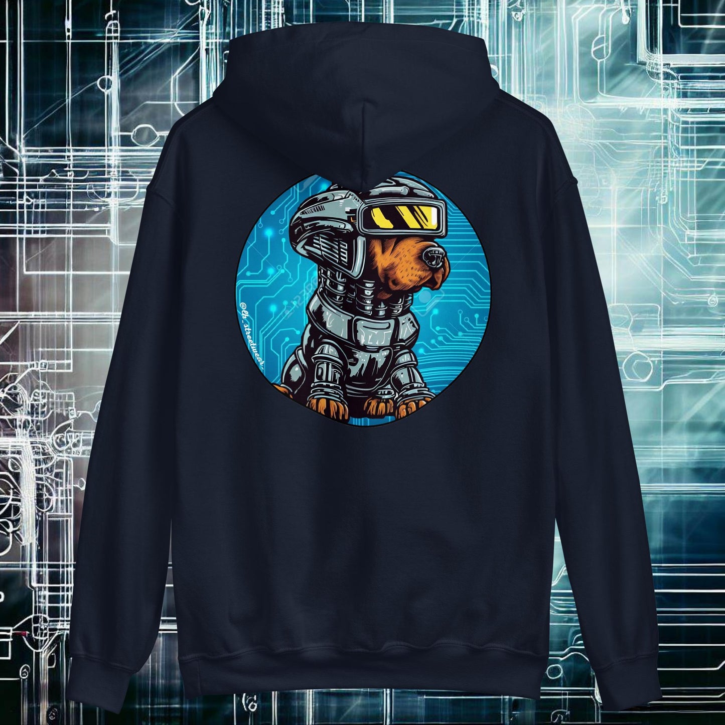 RoboDog - Sudadera con capucha unisex, imagen trasera