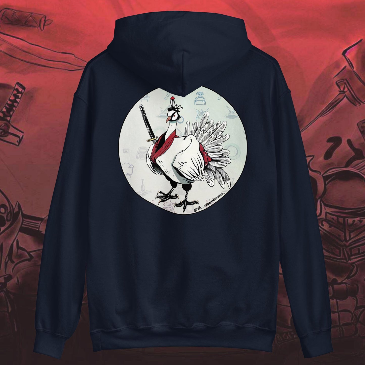 Samurai Turkey - Unisex Heavy Blend Hoodie, rear image