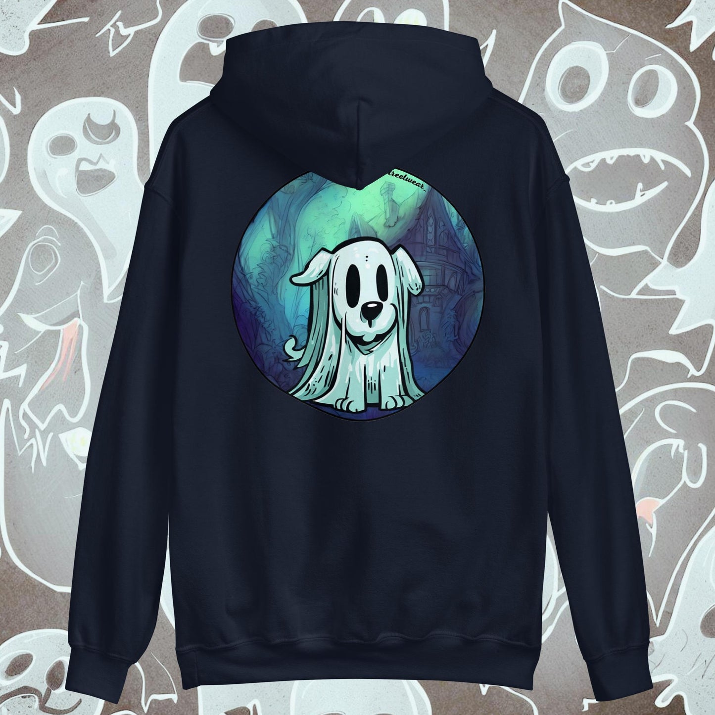 PerriFantasma 🎃 Halloween - Sudadera con capucha unisex, imagen trasera