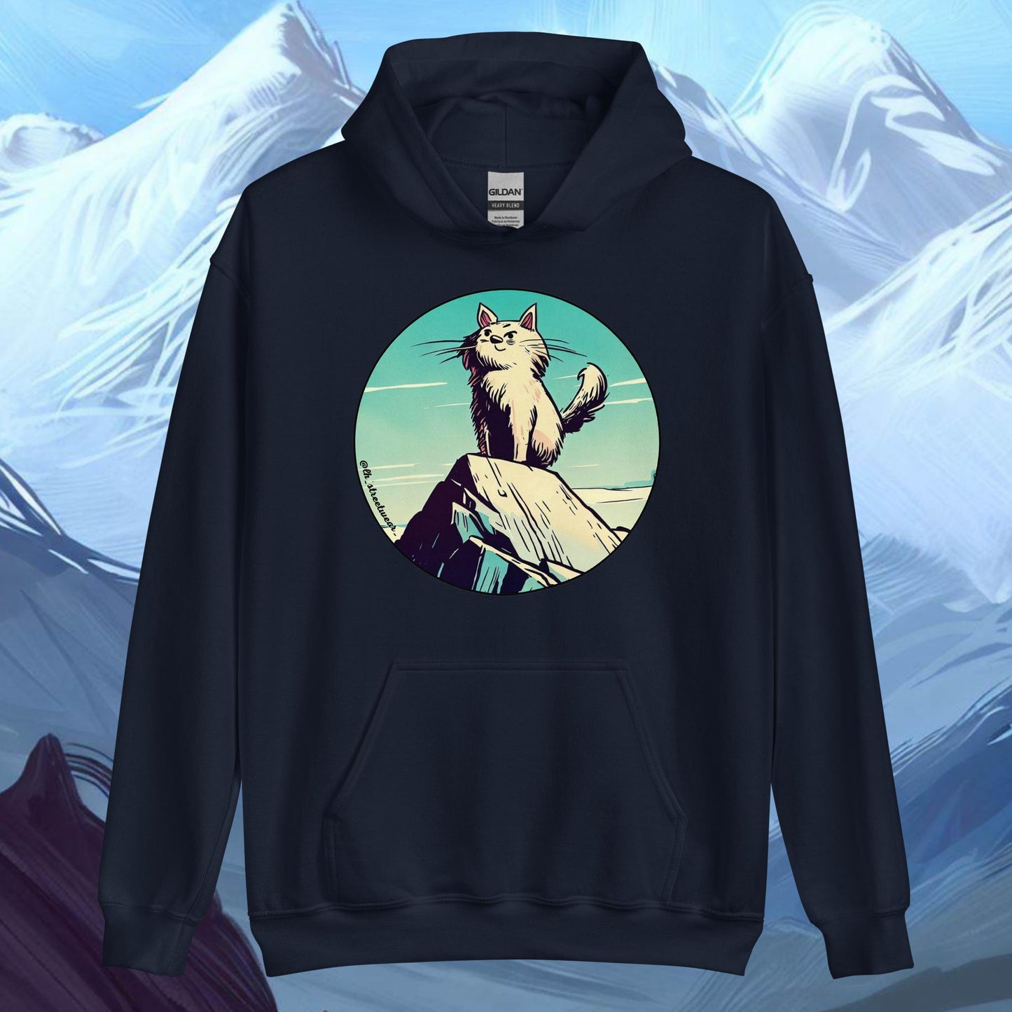 Mountaineer Cat - Unisex Heavy Blend Hoodie, front image