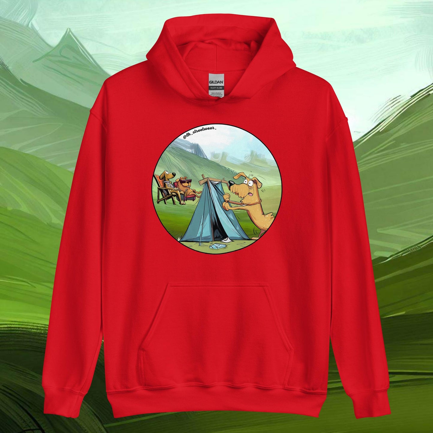 Camping Dog - Unisex Heavy Blend Hoodie, front image