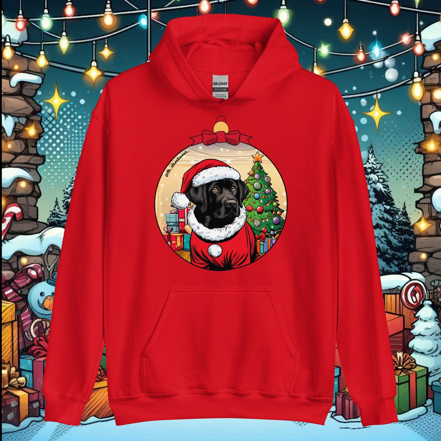 Christmas - Unisex Heavy Blend Hoodie, front image - Labrador Retriever