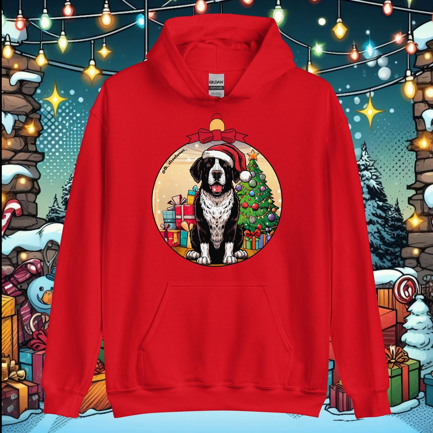 Navidad - Sudadera con capucha unisex Navidad, imagen delantera - Boyero de Berna