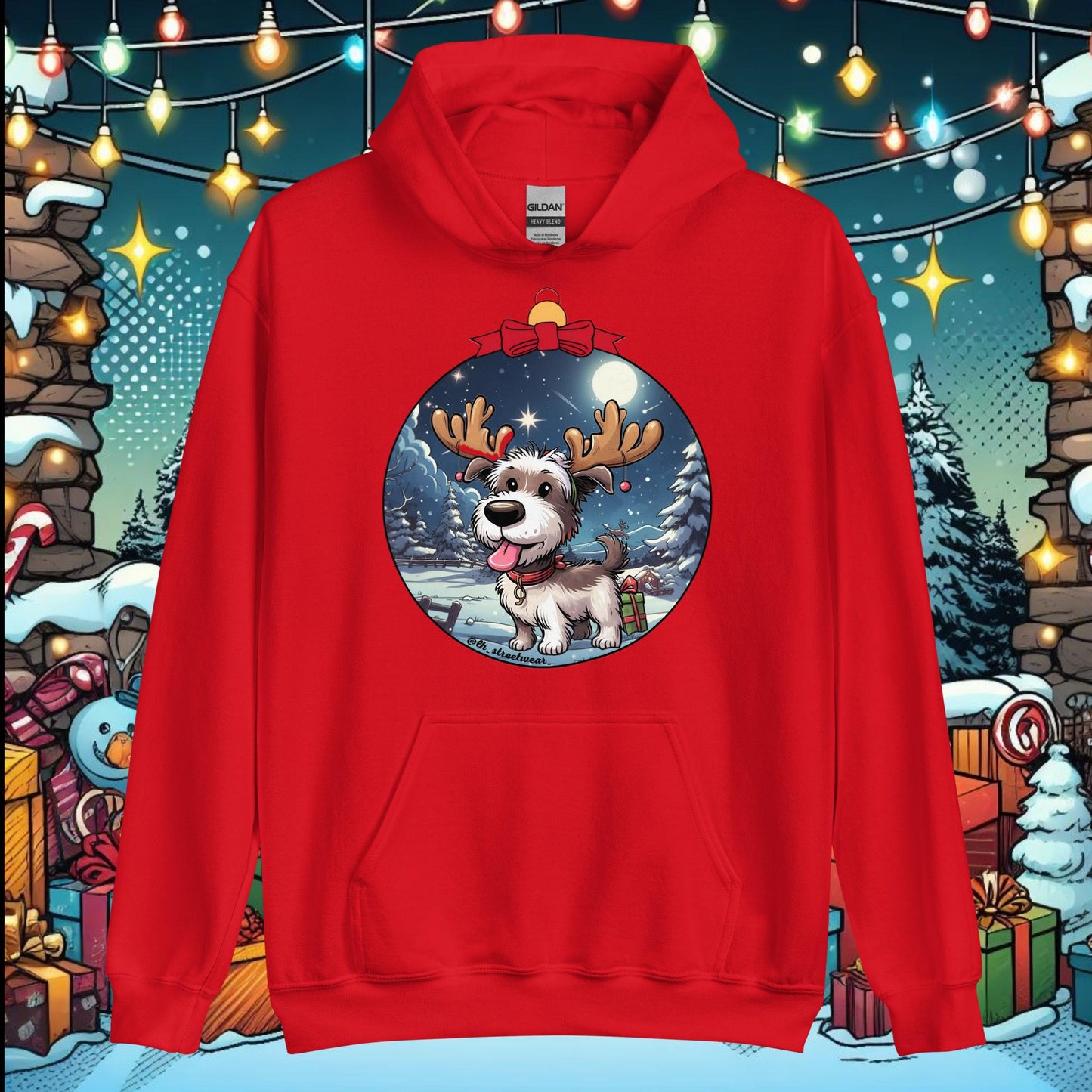 Navidad - Sudadera con capucha unisex, imagen delantera - Perri Reno