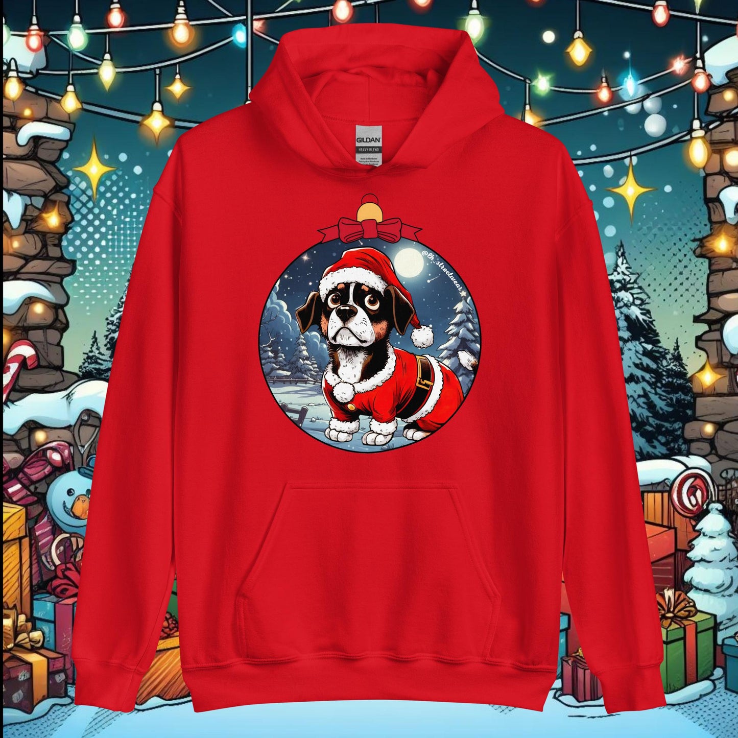 Christmas - Unisex Heavy Blend Hoodie, front image - Toby