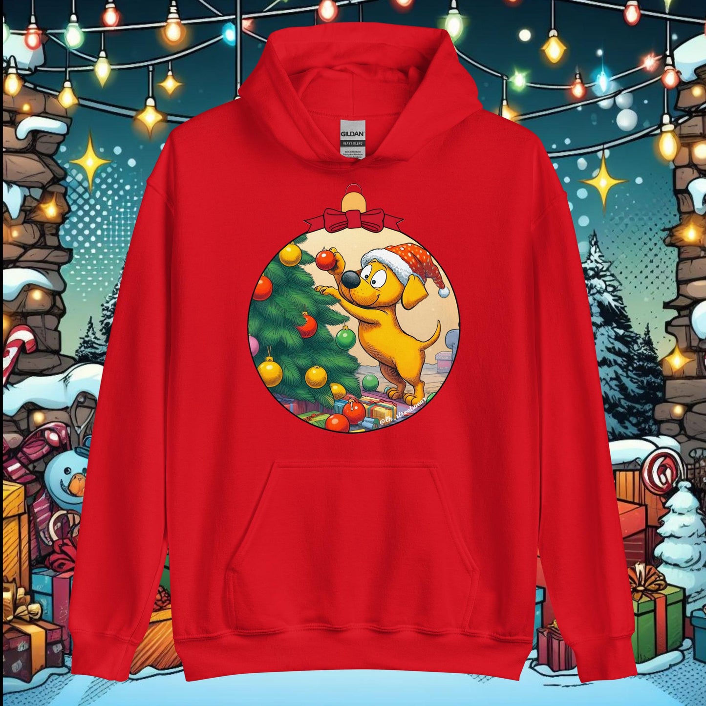 Christmas - Unisex Heavy Blend Hoodie, front image - Dog Decorator