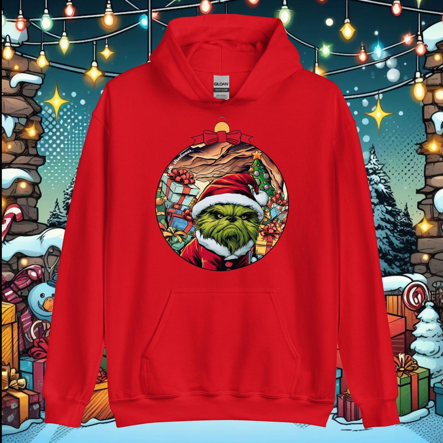 Navidad - Sudadera con capucha unisex, imagen delantera - Grinch