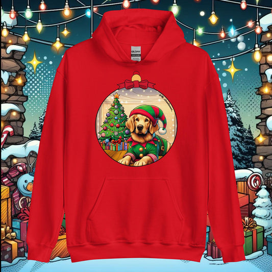 Christmas - Unisex Heavy Blend Hoodie, front image - Golden Retriever