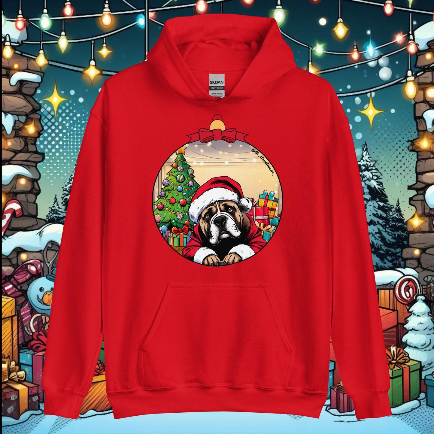 Navidad - Sudadera con capucha unisex, imagen delantera - American Stafford