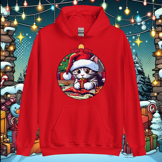 Navidad - Sudadera con capucha unisex, imagen delantera - Gato Gruñón