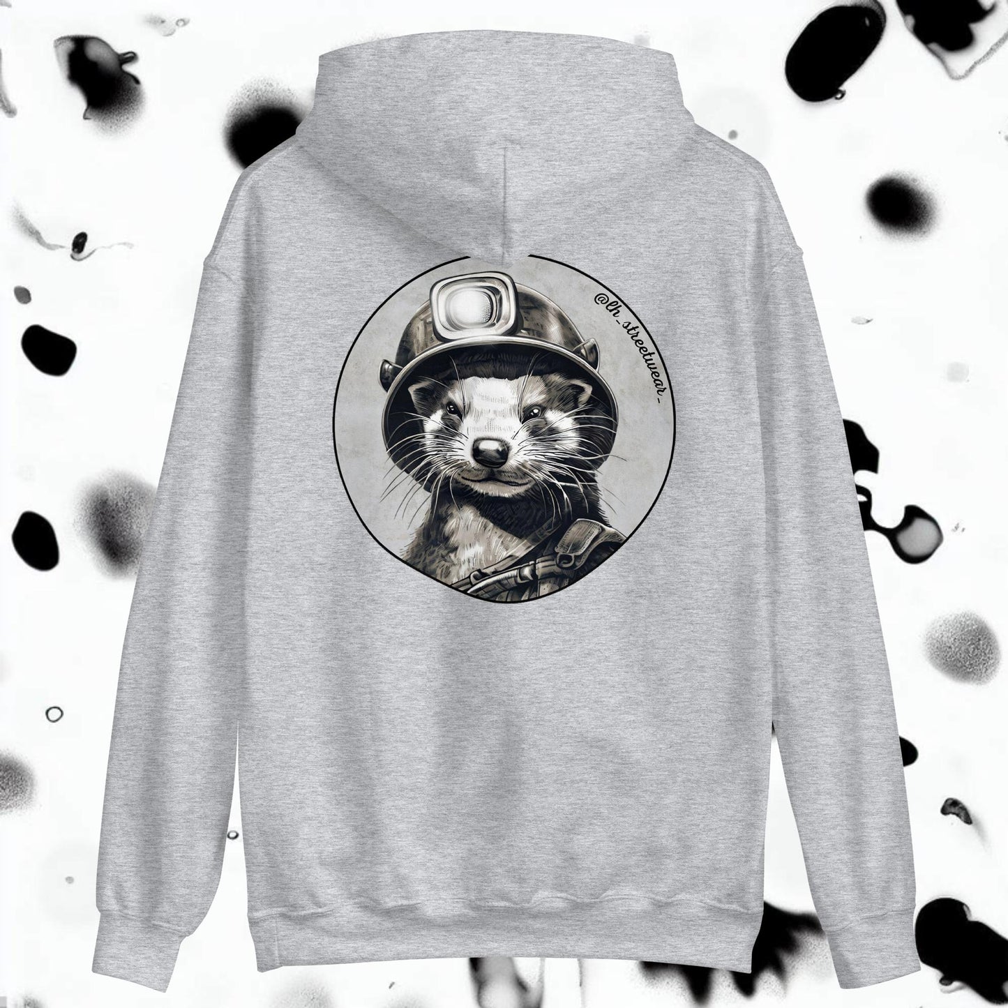 Mining Ferret - Unisex Heavy Blend Hoodie, rear image