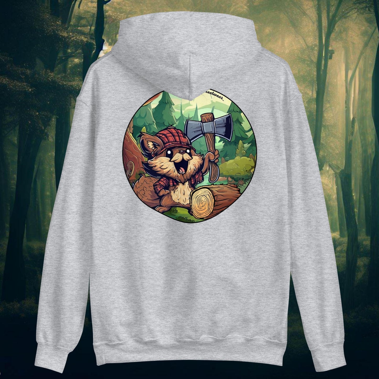 Wood Squirrel - Unisex Heavy Blend Hoodie, rear image