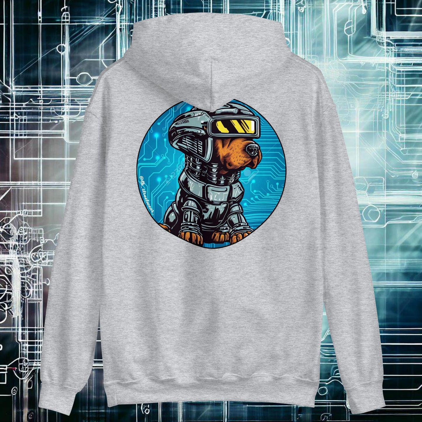 RoboDog - Sudadera con capucha unisex, imagen trasera