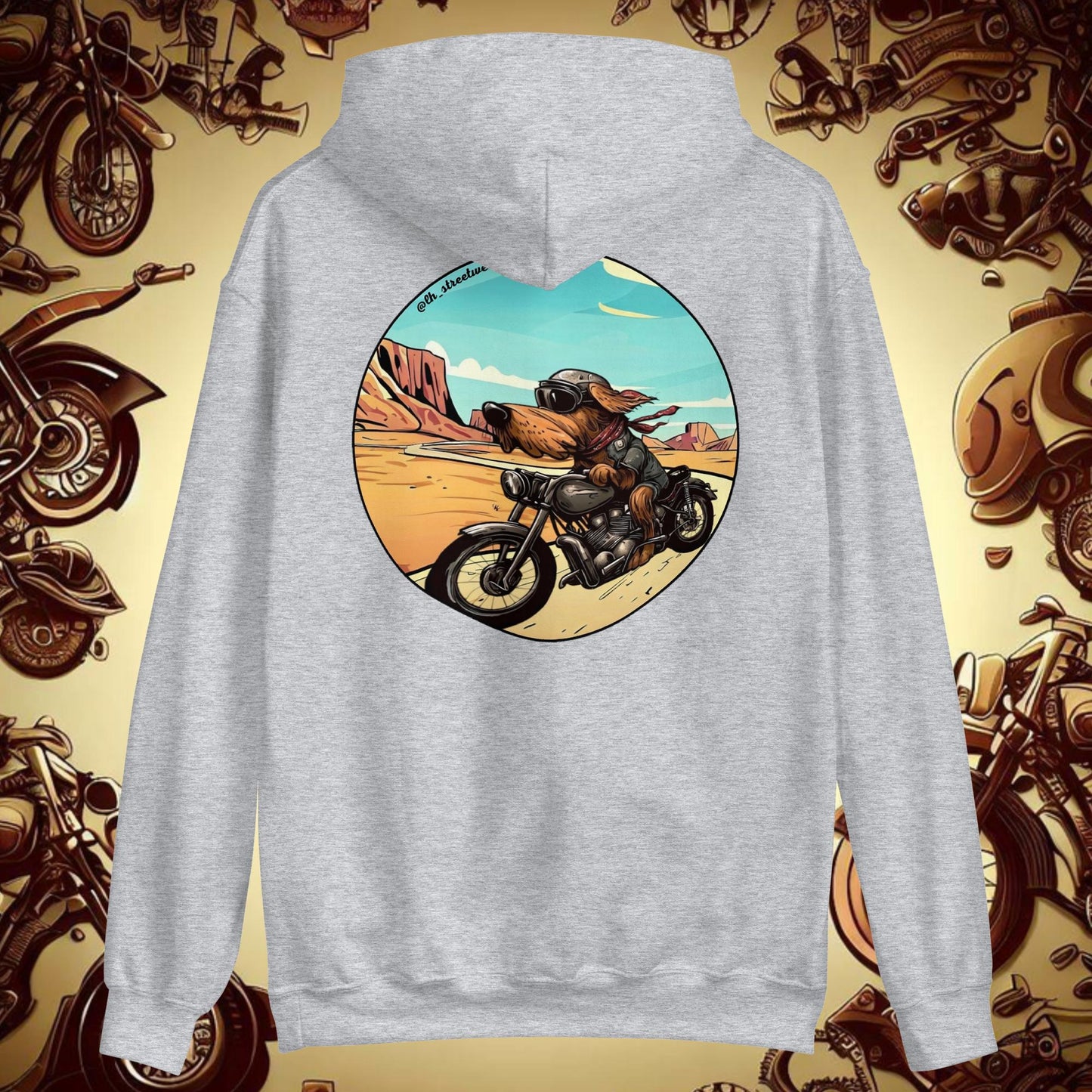 Biker Dog - Unisex Heavy Blend Hoodie, rear image