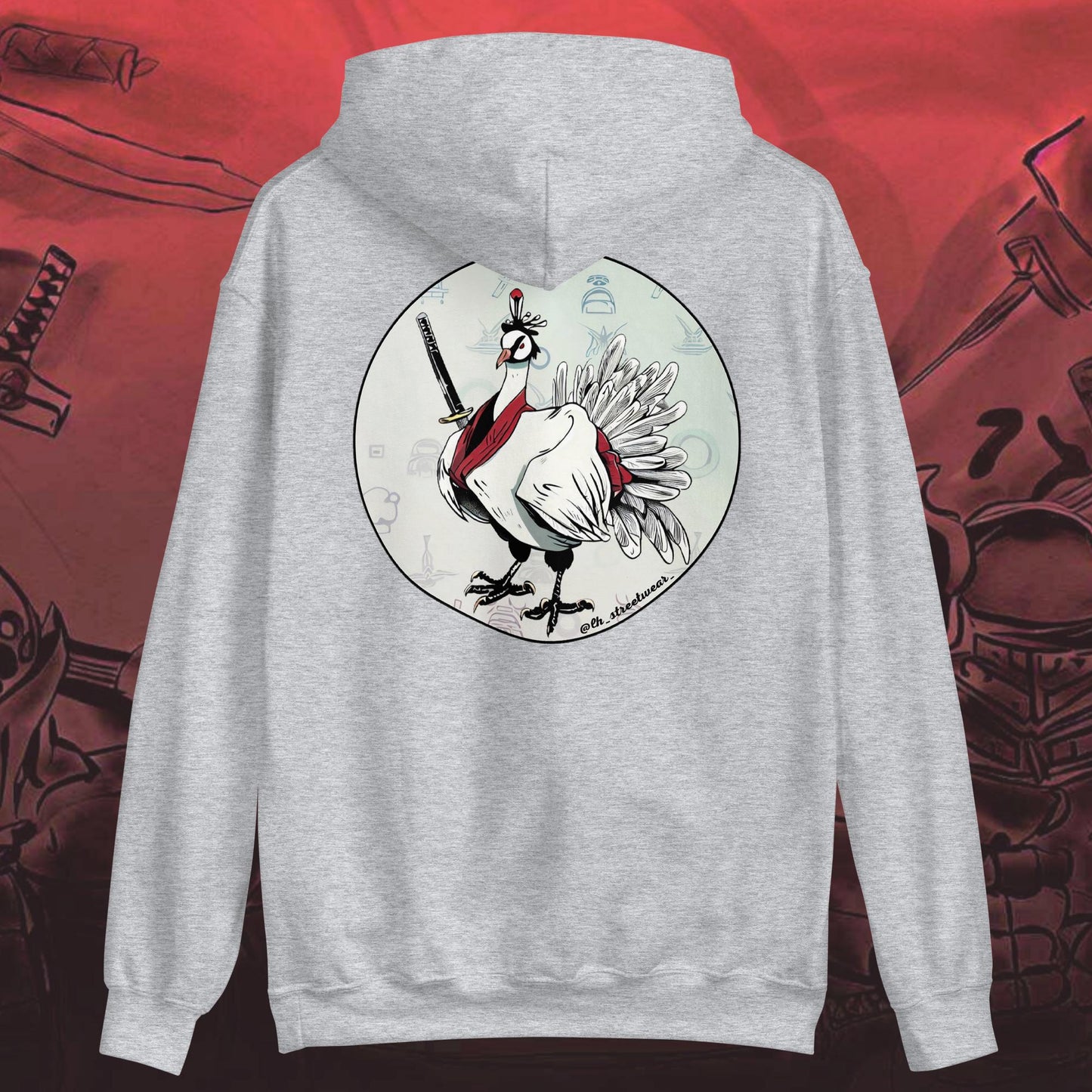 Samurai Turkey - Unisex Heavy Blend Hoodie, rear image