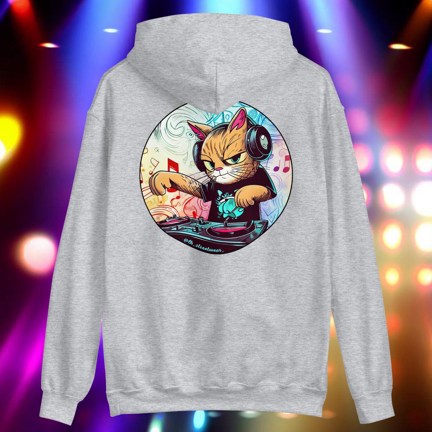 DJ Cat - Unisex Heavy Blend Hoodie, rear image