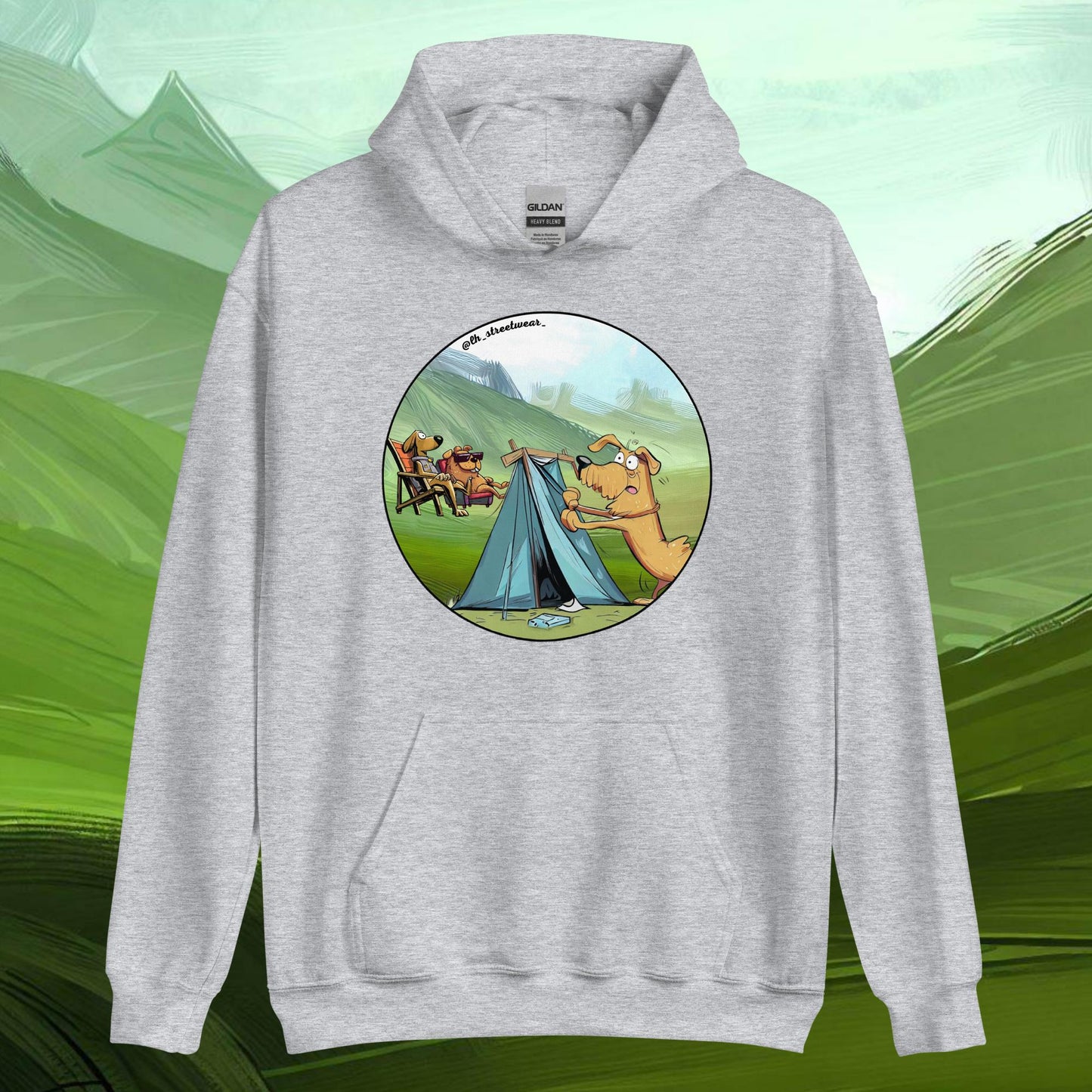 Camping Dog - Unisex Heavy Blend Hoodie, front image