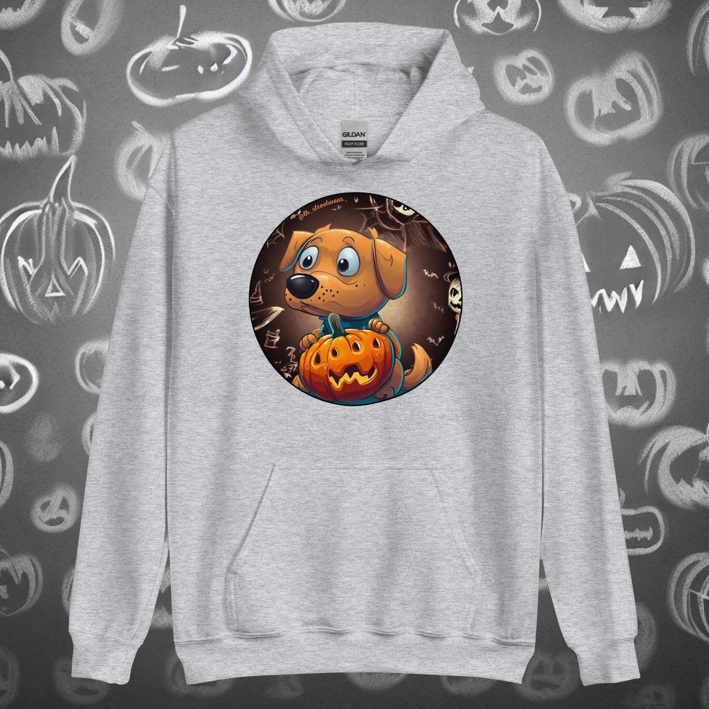 Pumpkin Dog 🎃 Halloween - Unisex Heavy Blend Hoodie, front image