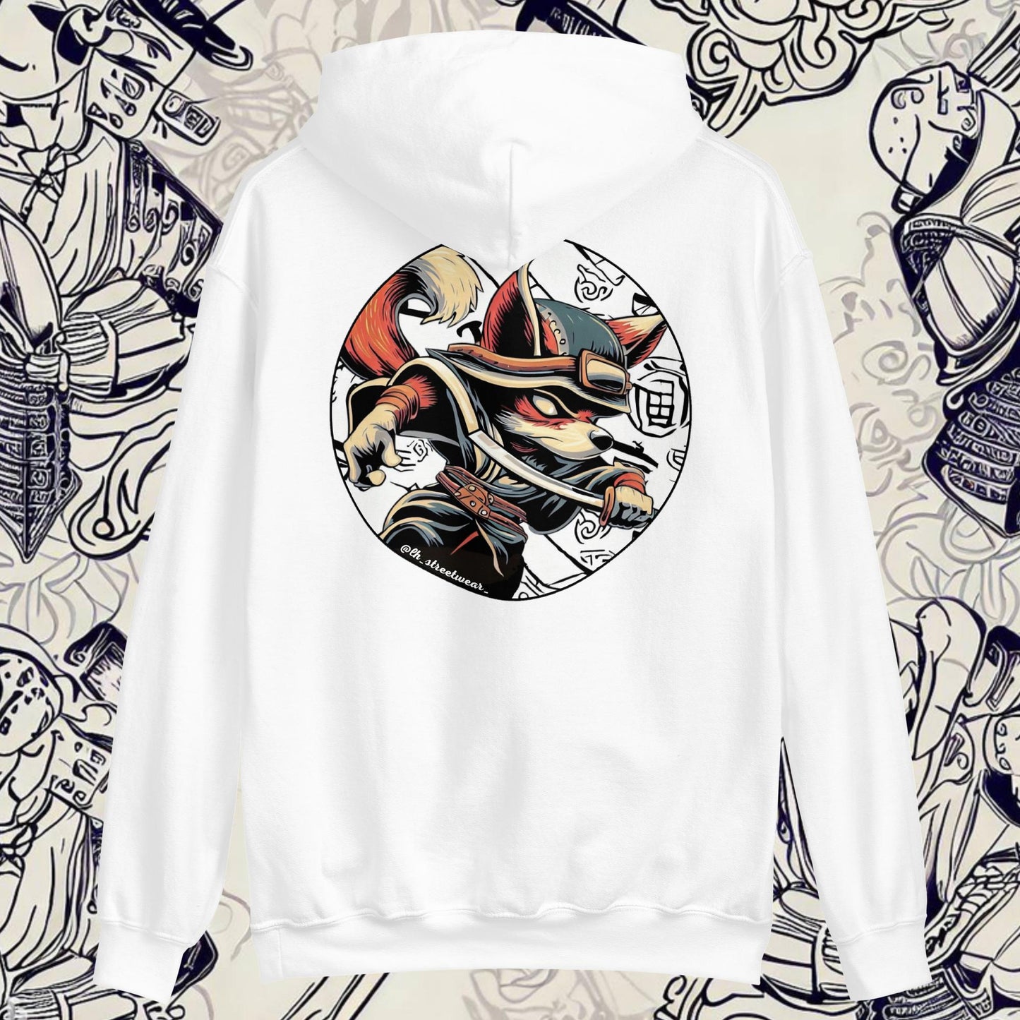 Fox Samurai - Unisex Heavy Blend Hoodie, rear image