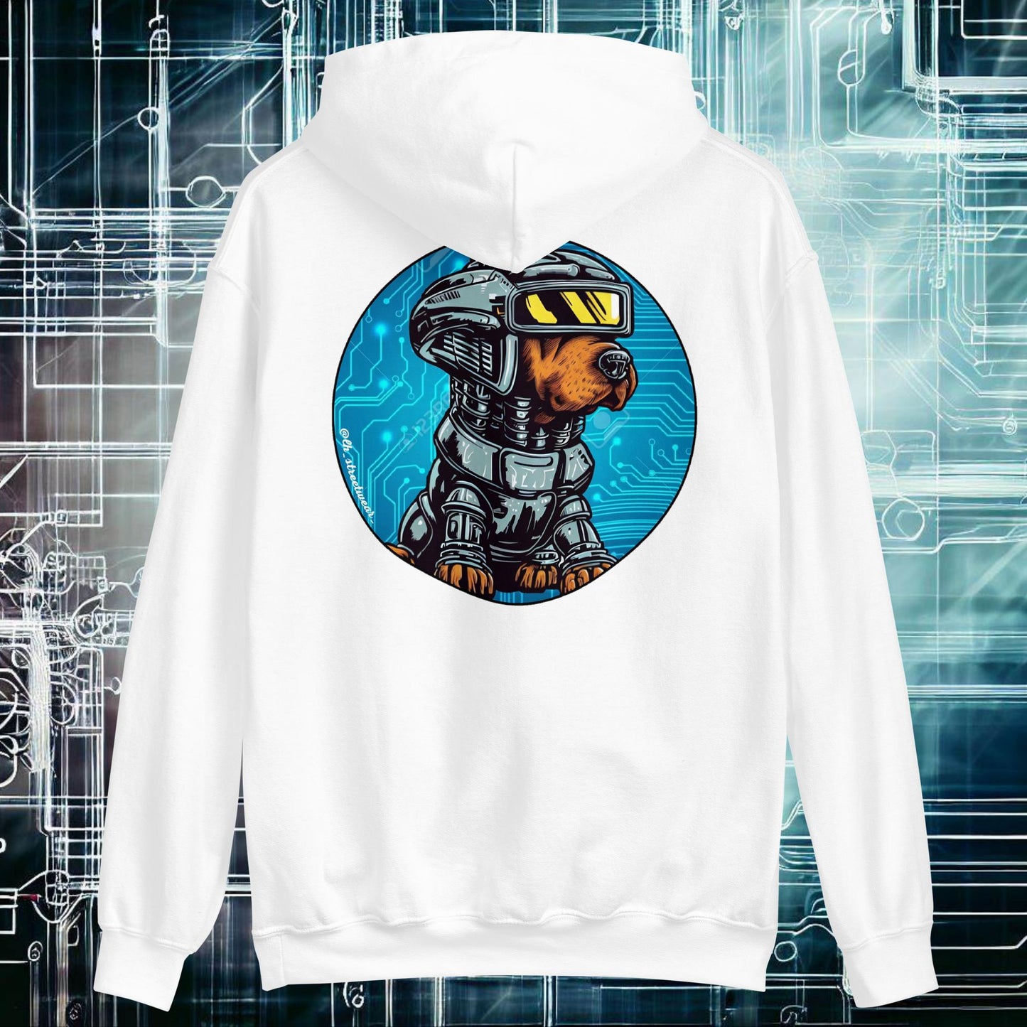 RoboDog - Sudadera con capucha unisex, imagen trasera