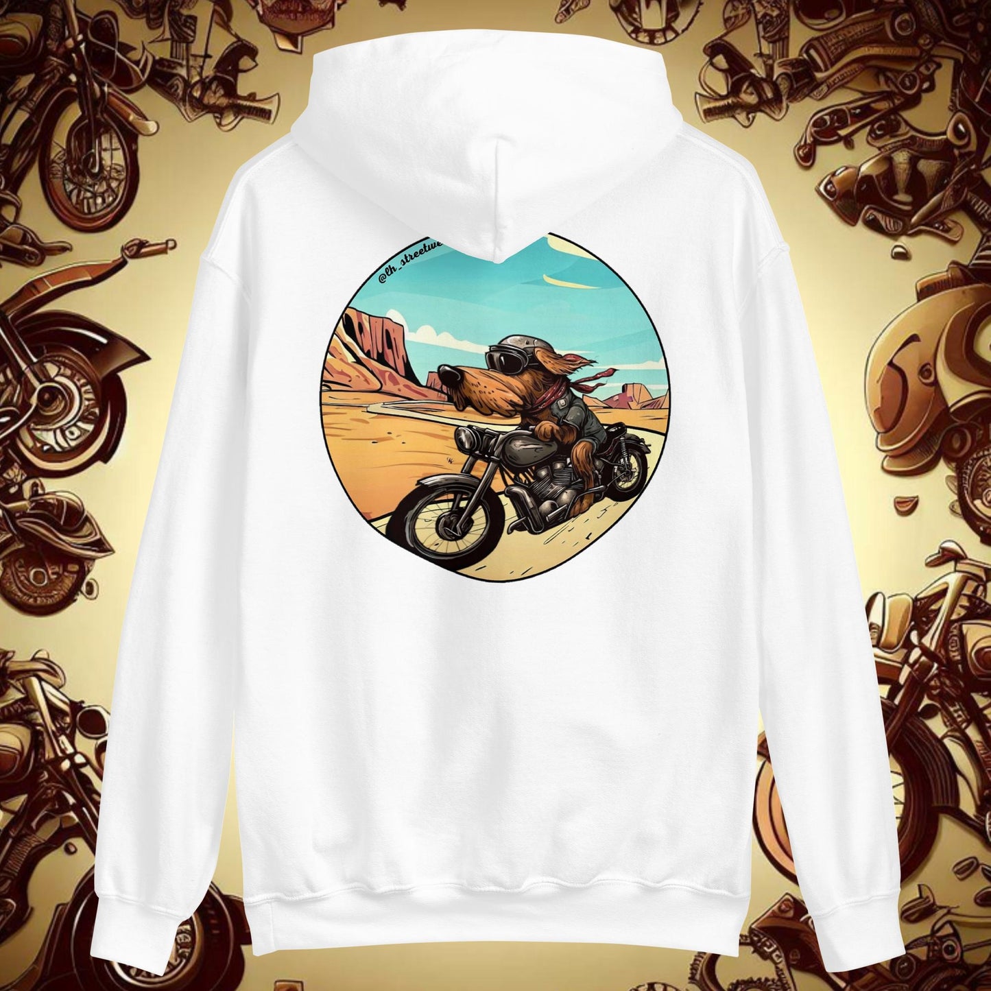 Biker Dog - Unisex Heavy Blend Hoodie, rear image