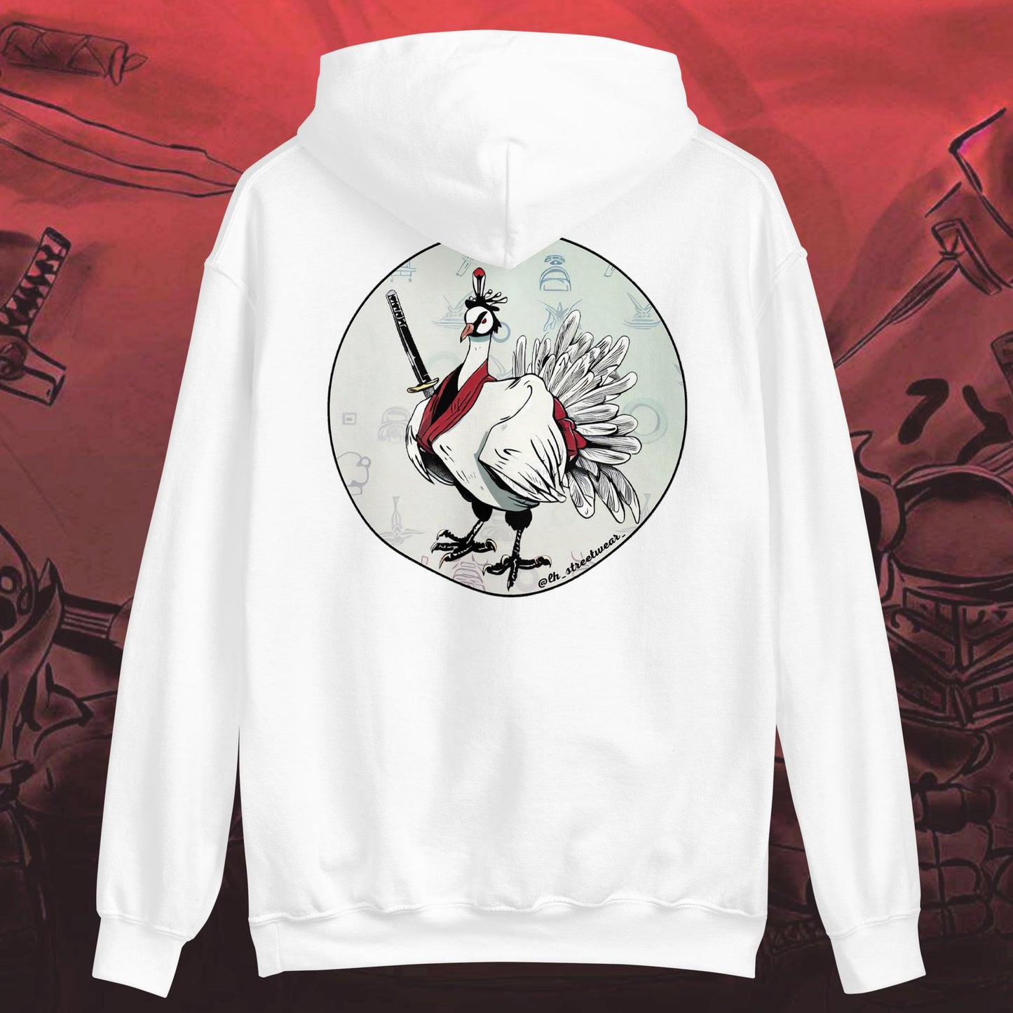 Samurai Turkey - Unisex Heavy Blend Hoodie, rear image