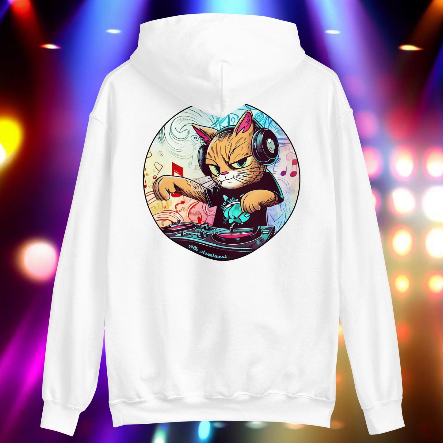 DJ Cat - Unisex Heavy Blend Hoodie, rear image