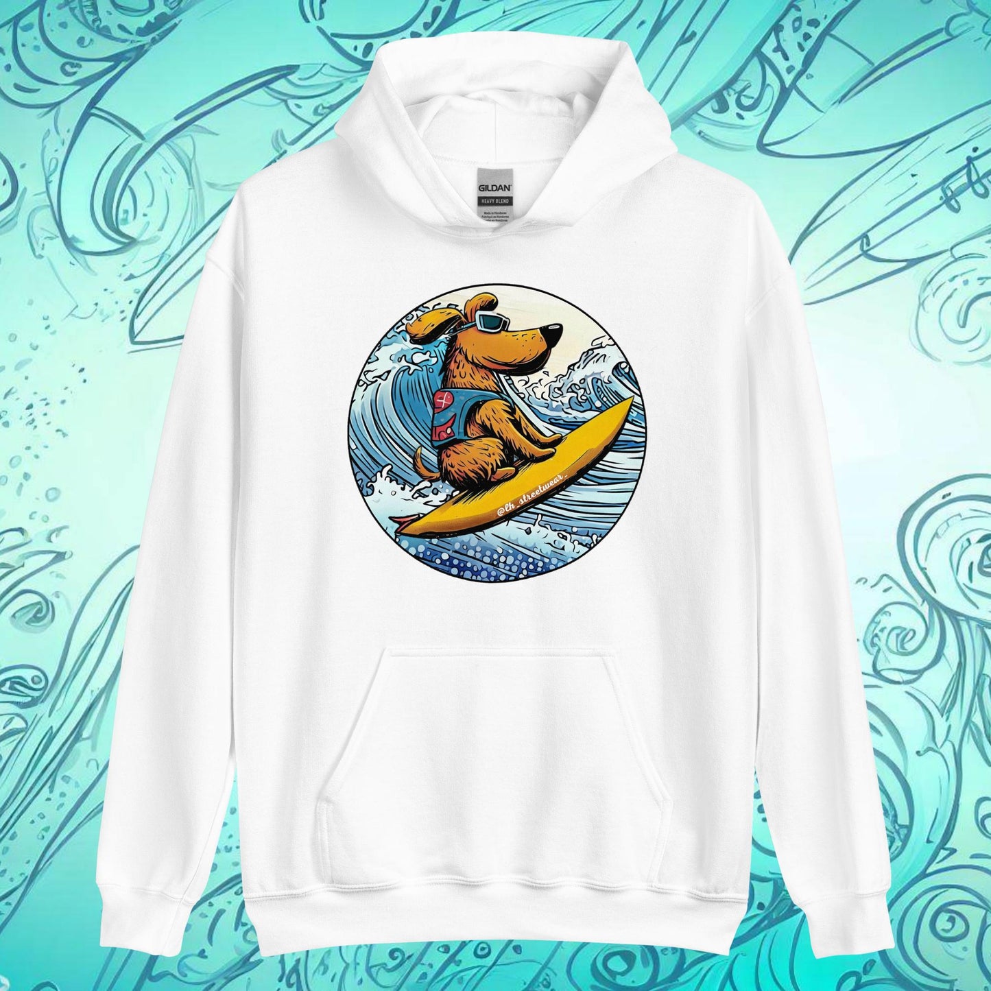 Surfer Dog - Unisex Heavy Blend Hoodie, front image