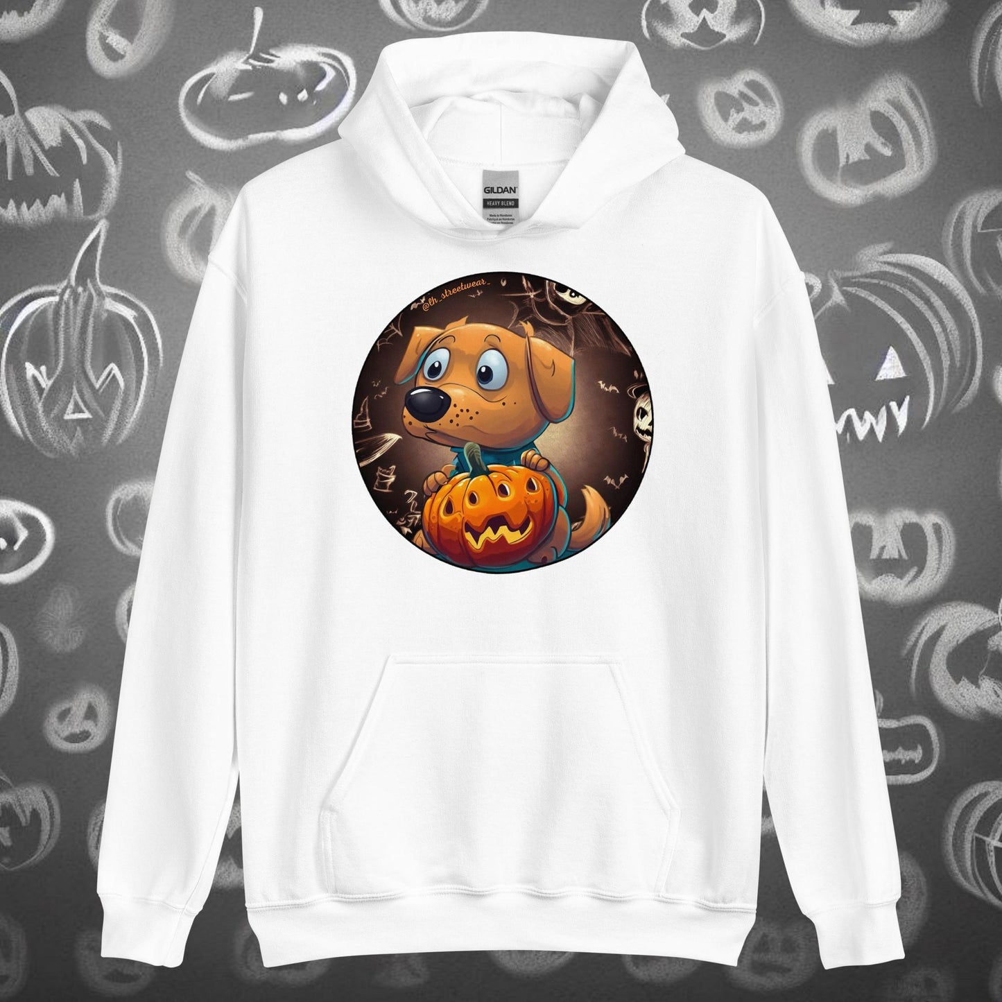 Pumpkin Dog 🎃 Halloween - Unisex Heavy Blend Hoodie, front image