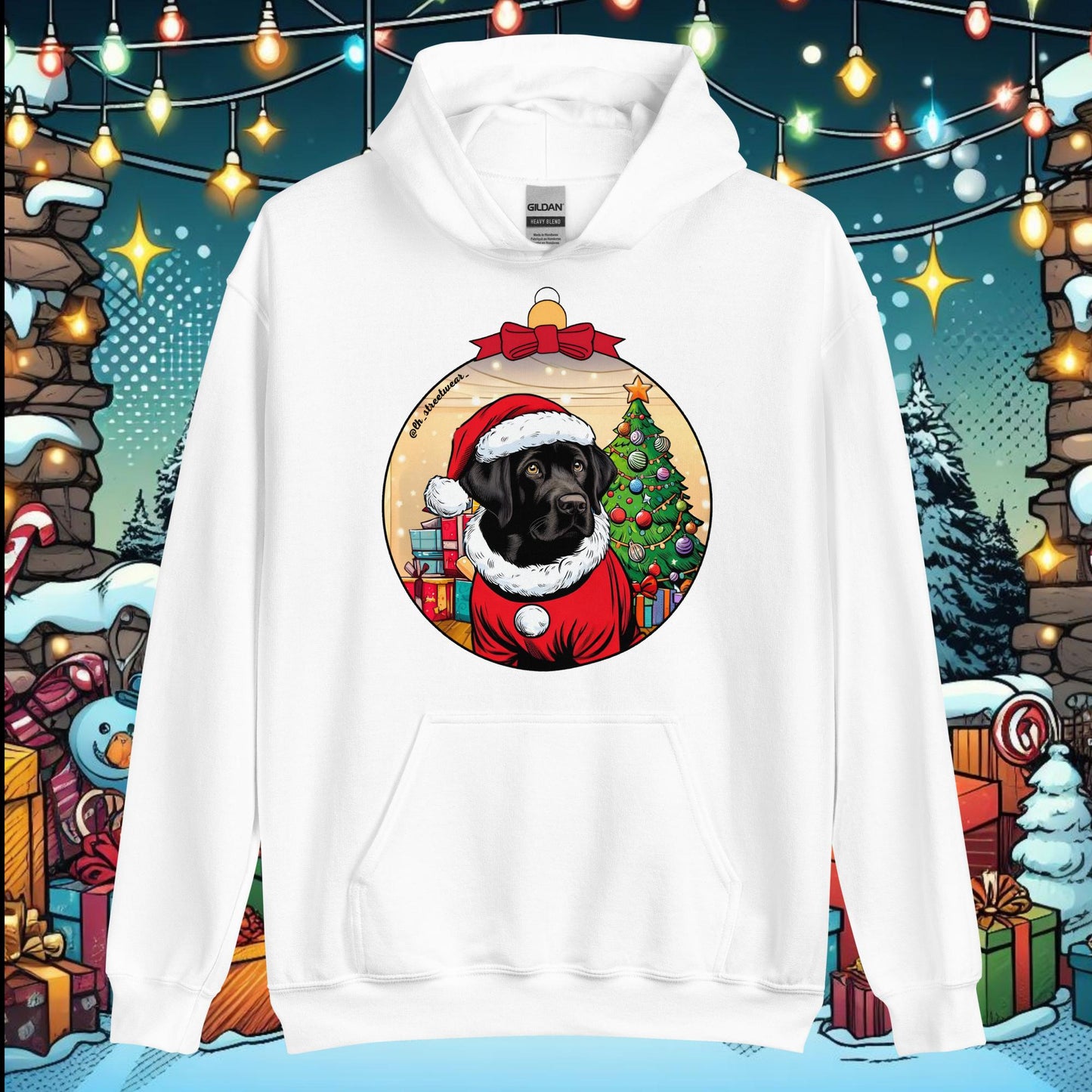 Christmas - Unisex Heavy Blend Hoodie, front image - Labrador Retriever