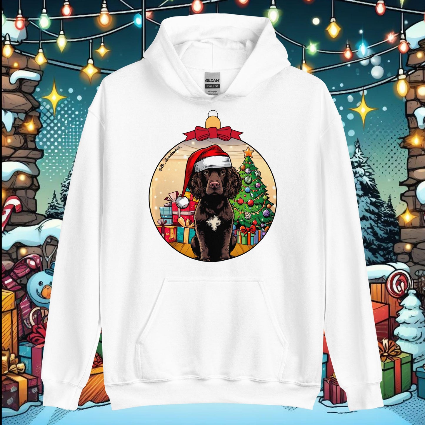 Navidad - Sudadera con capucha unisex Navidad, imagen delantera - Setter Irlandés