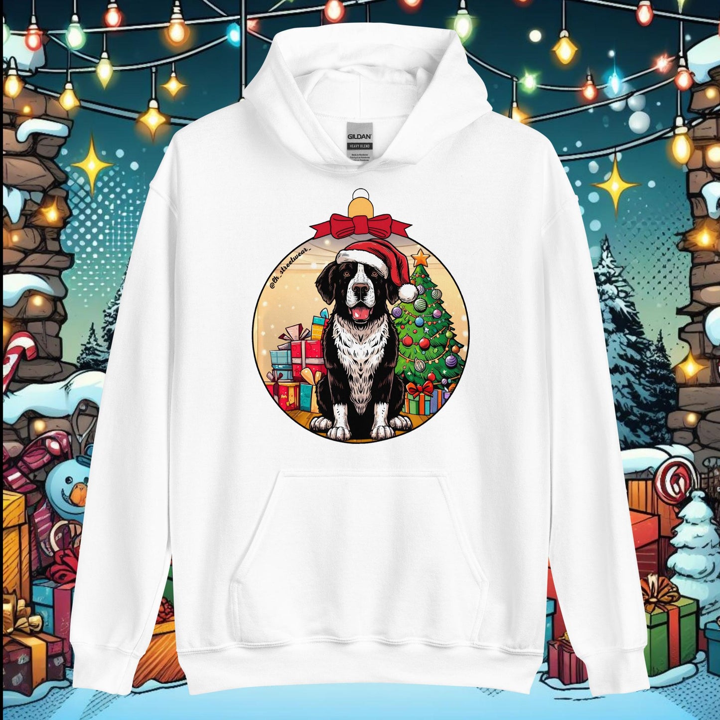 Navidad - Sudadera con capucha unisex Navidad, imagen delantera - Boyero de Berna