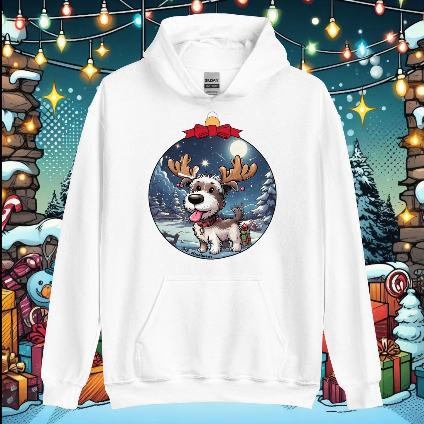 Navidad - Sudadera con capucha unisex, imagen delantera - Perri Reno