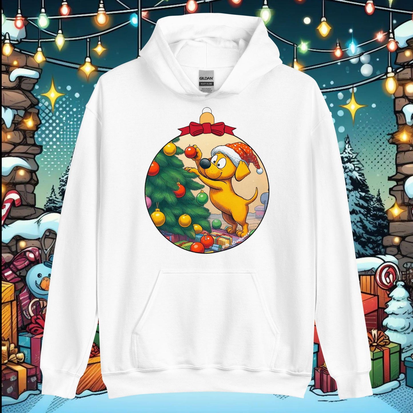 Christmas - Unisex Heavy Blend Hoodie, front image - Dog Decorator