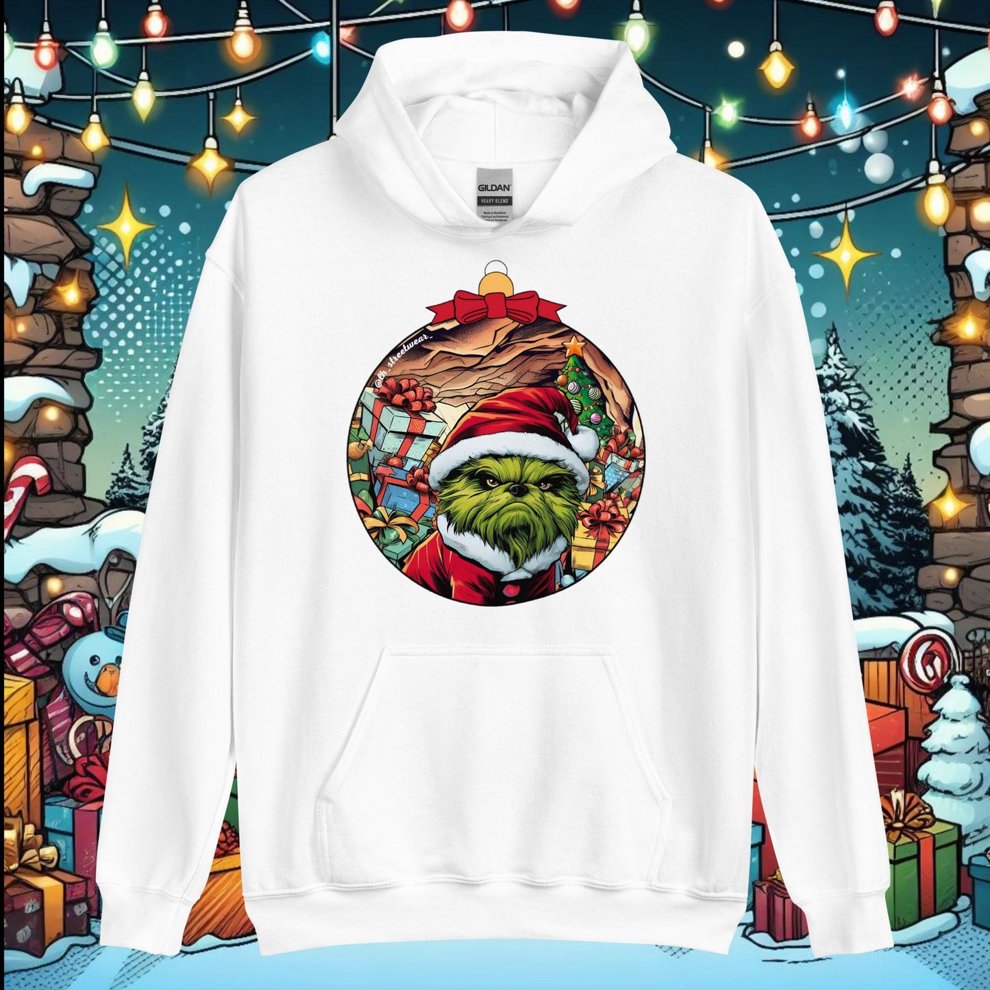 Navidad - Sudadera con capucha unisex, imagen delantera - Grinch