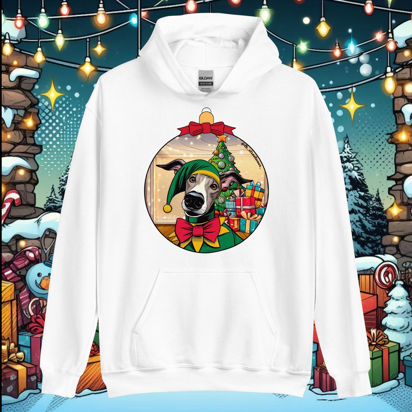 Navidad - Sudadera con capucha unisex, imagen delantera - Galgo