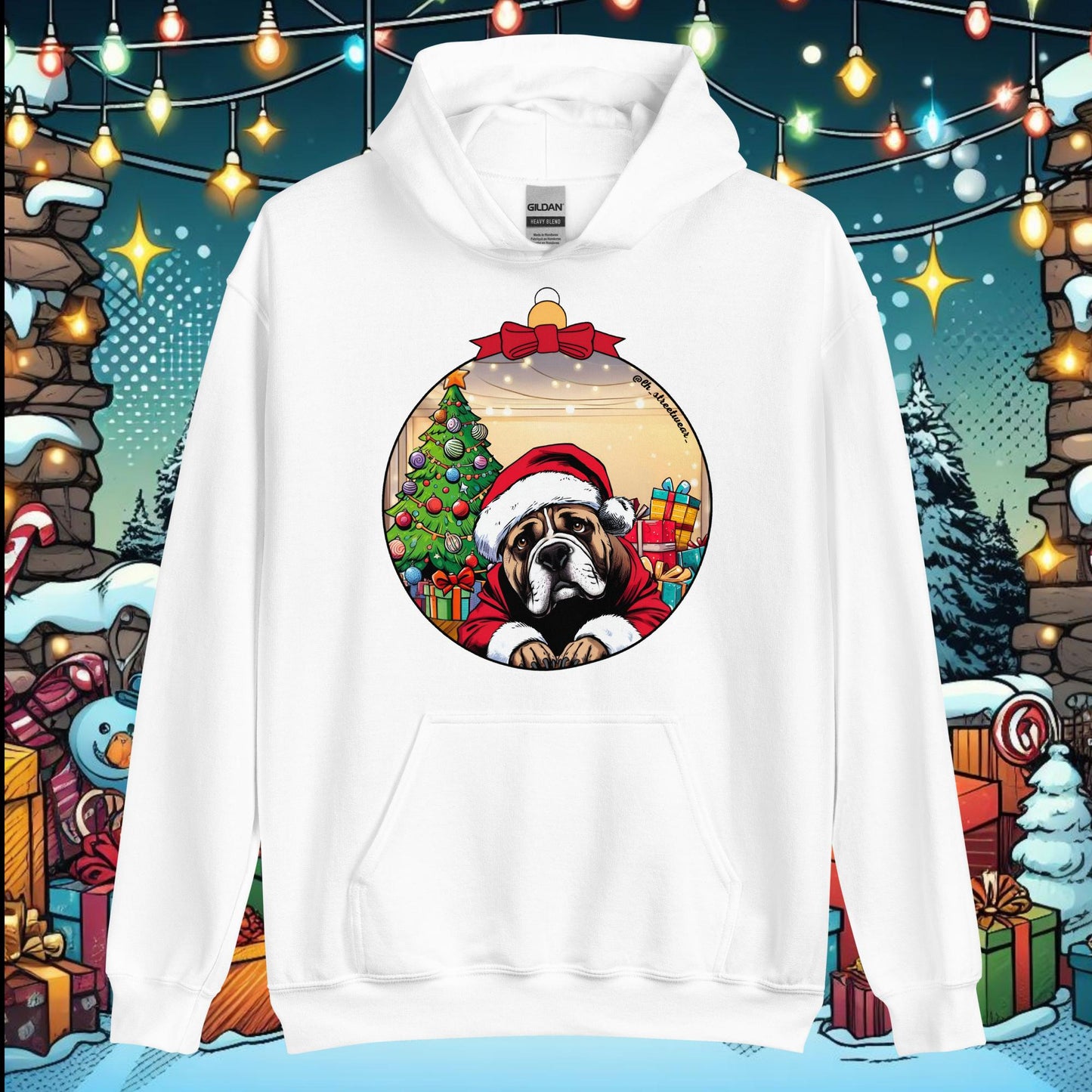 Navidad - Sudadera con capucha unisex, imagen delantera - American Stafford