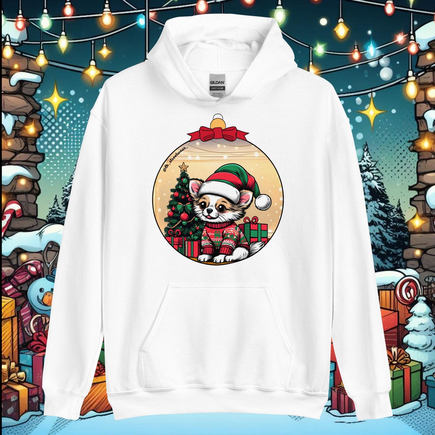 Christmas - Unisex Heavy Blend Hoodie, front image - Chihuahua