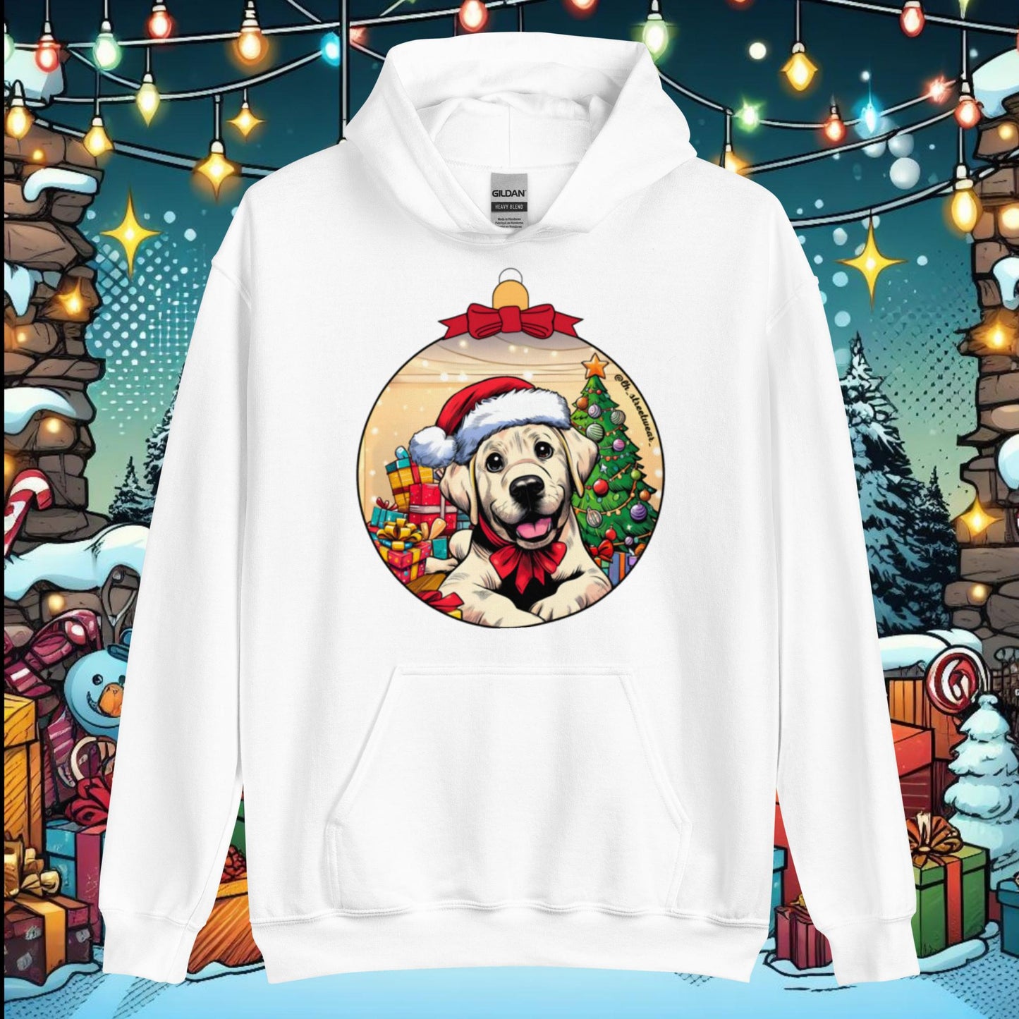 Christmas - Unisex Heavy Blend Hoodie, front image - Labrador Retriever