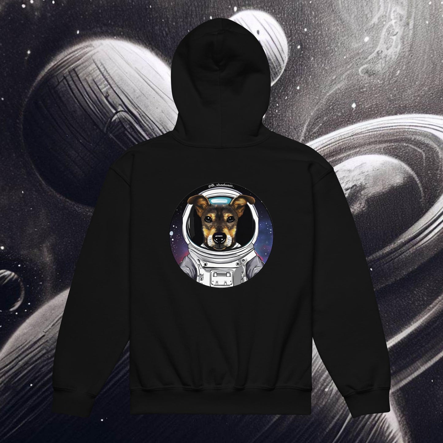 PerriAstronauta - Sudadera unisex con capucha infantil, imagen trasera