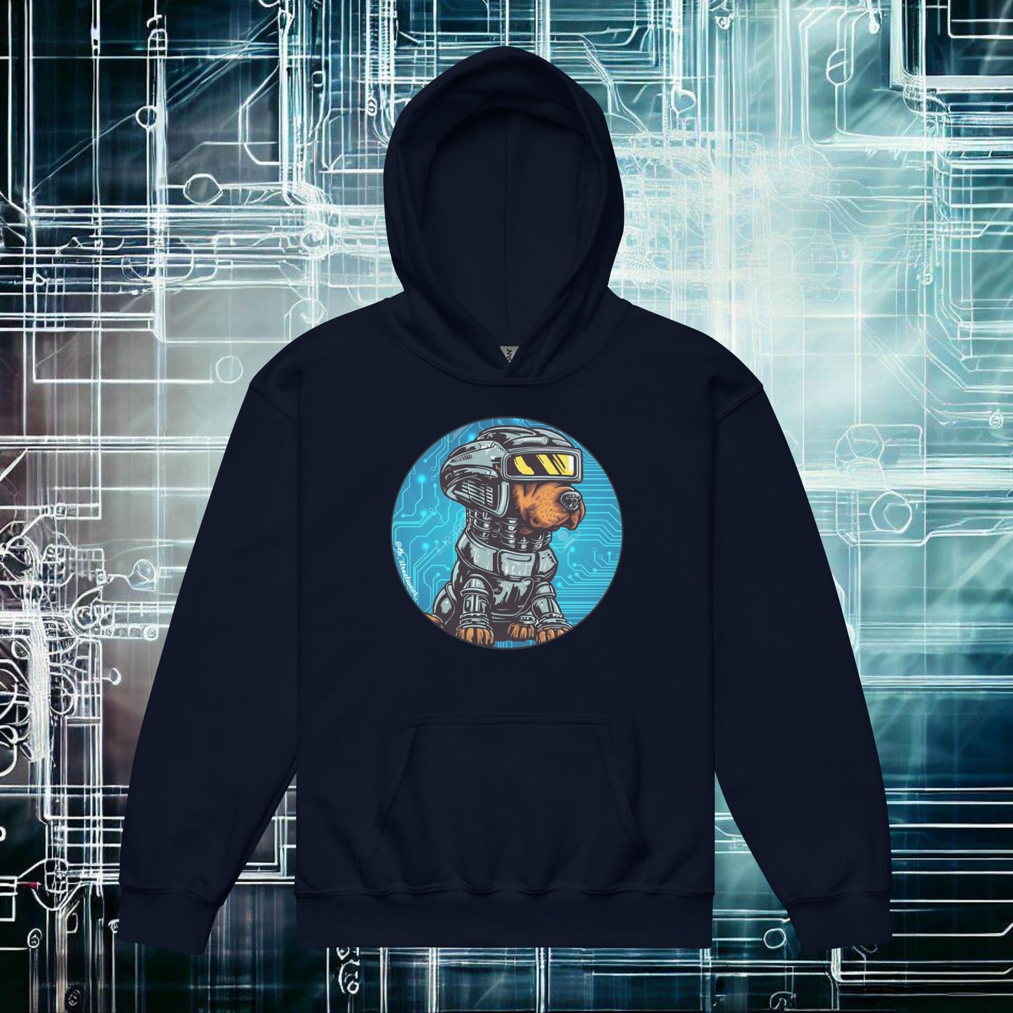 RoboDog - Sudadera unisex con capucha infantil, imagen delantera