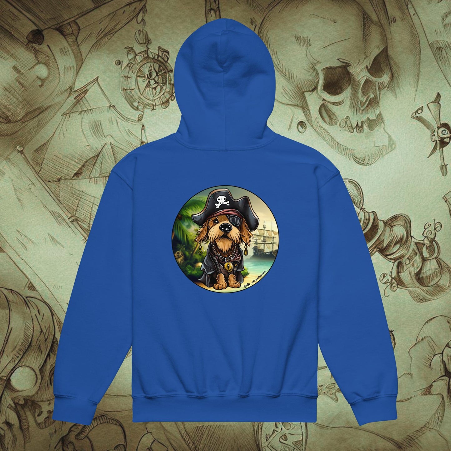 PirateDog - Unisex Youth Heavy Blend Hoodie, rear image