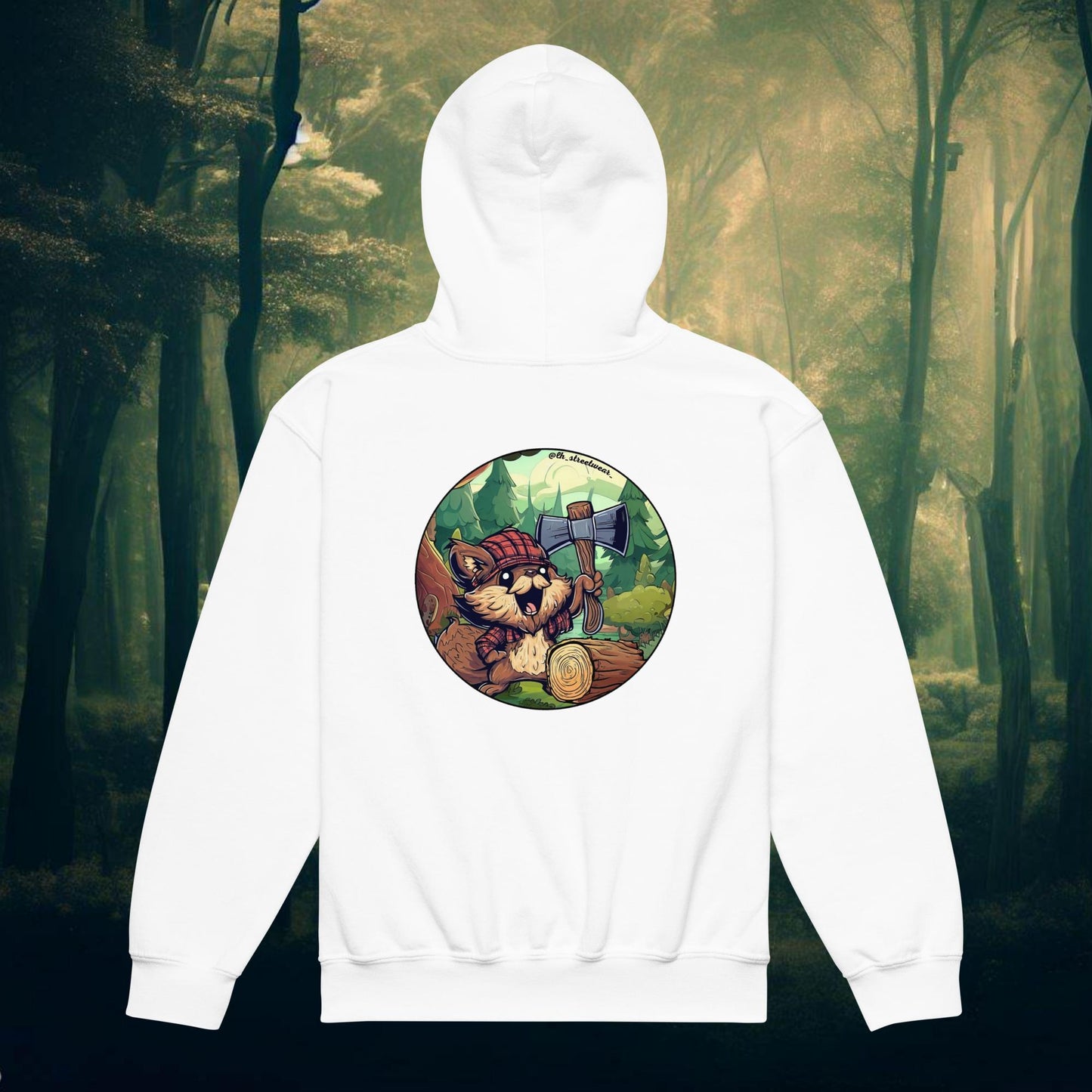 Wood Squirrel - Unisex Heavy Blend Hoodie, rear image