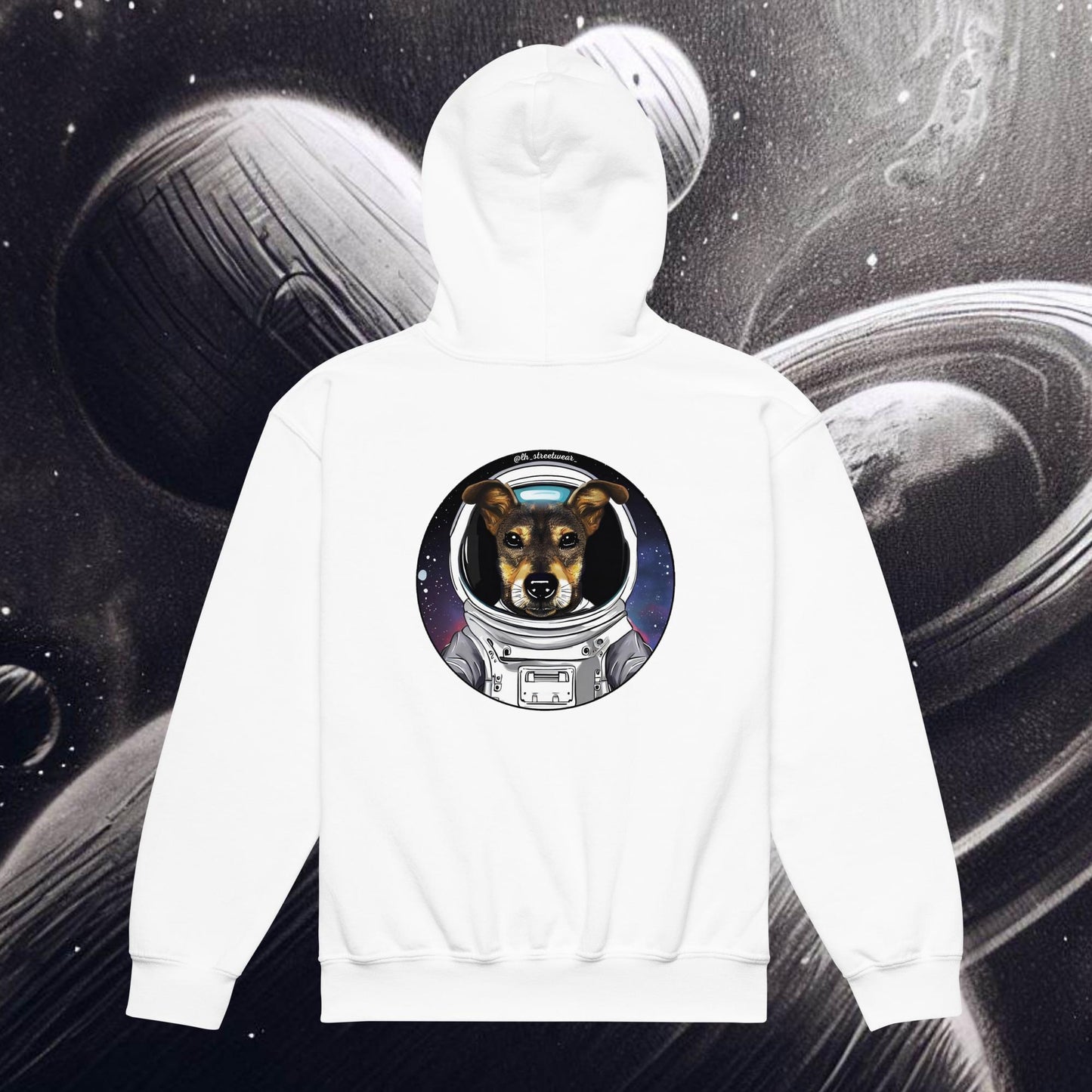 PerriAstronauta - Sudadera unisex con capucha infantil, imagen trasera