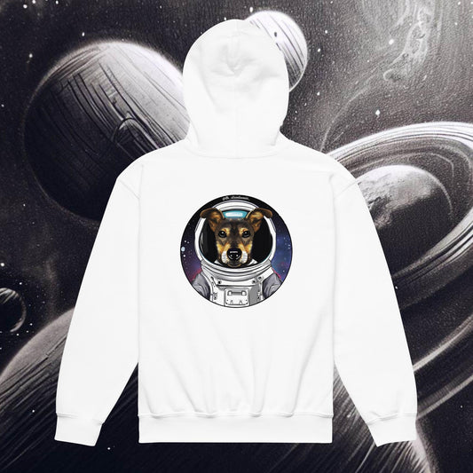 Astronaut Dog - Unisex Youth Heavy Blend Hoodie, rear image